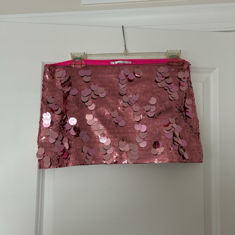 NWT DANIELLE GUIZIO PAILETTE MINI SKIRT IN LIGHT PINK